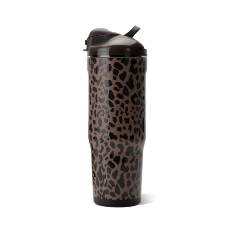 Ease2o 40oz | Dual-Function Water Bottle with Straw & Chug Spout – Brown Leopard