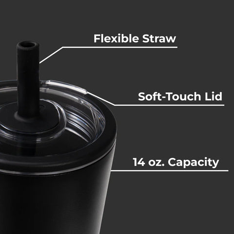 Everyday Tumbler 14oz | Ceramic-Lined Spill-Free Kids Tumbler – Black