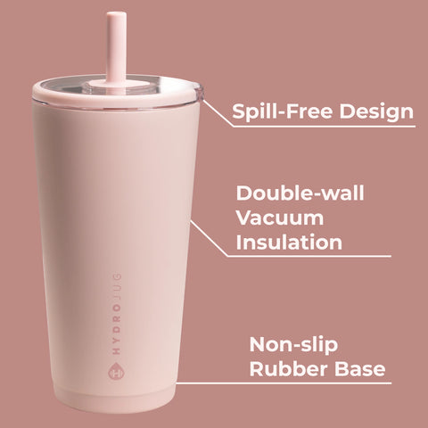 Everyday Tumbler 20oz | Ceramic-Lined Insulated Tumbler with Straw – Dusty Rose